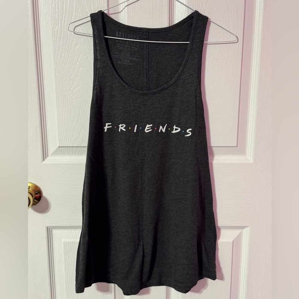 Charcoal 'Friends' Graphic Tank Top